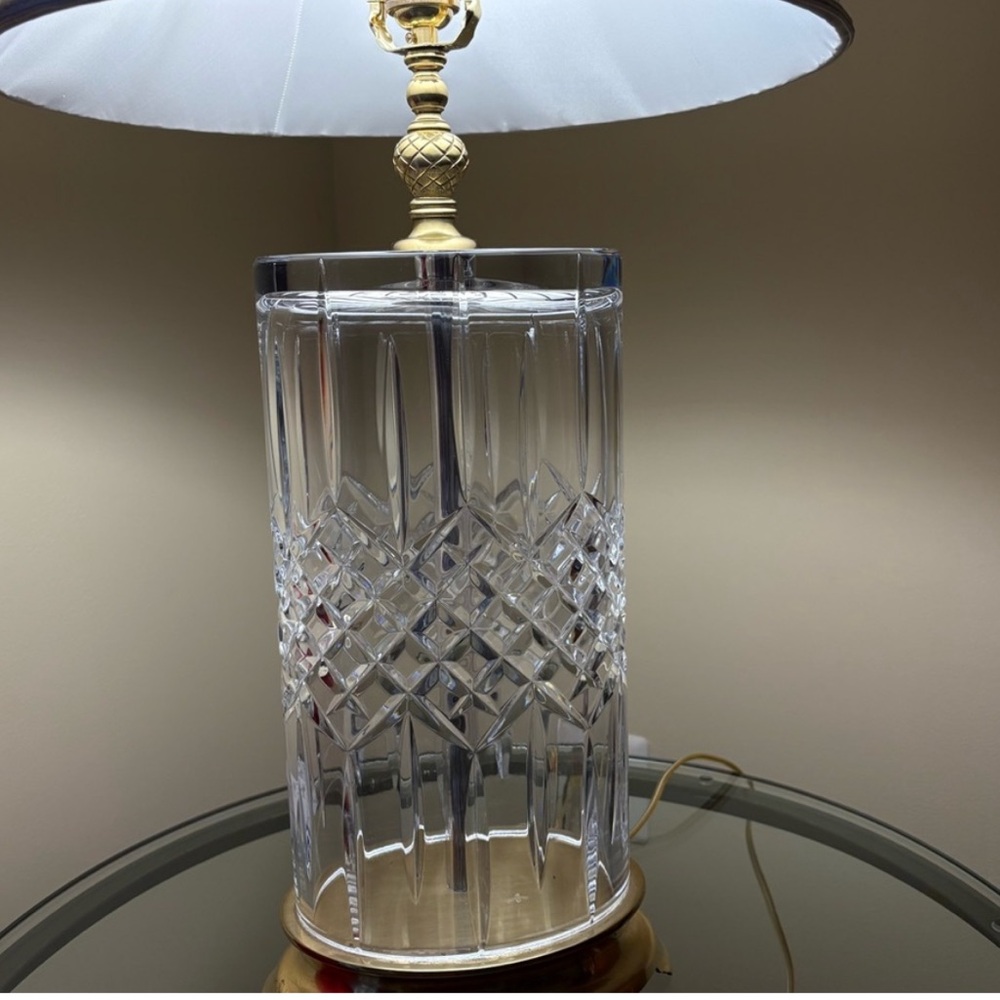 26" WATERFORD CRYSTAL Lismore Electric Lamp & Shade
